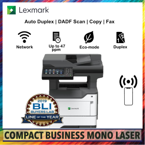 Refurbished Lexmark MX622ade 47ppm Compact Multifunction Business Mono Laser Printer (ADF Duplex Print, Copy, DADF Scan, Fax, Wireless, AirPrint) ~ RM 98/Month, RM0.03 Cents/Page Rental Package